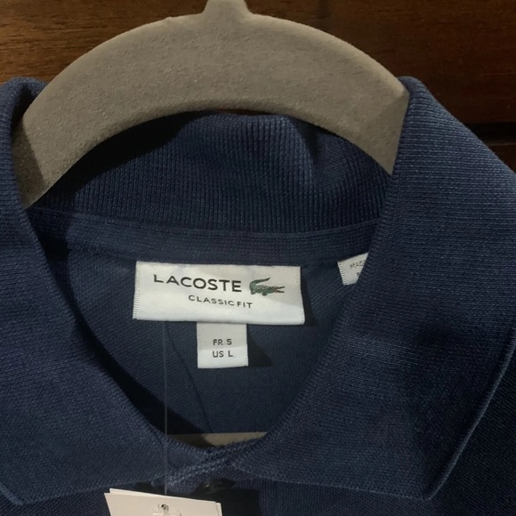 Lacoste Men's Classic Fit Short S/S Polo Dark Indigo Large NWT! - Picture 2 of 2